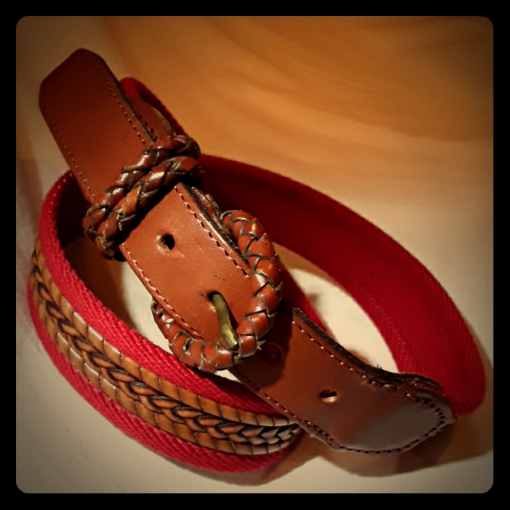 Talbots Brown and Red Braided Women's Belt
